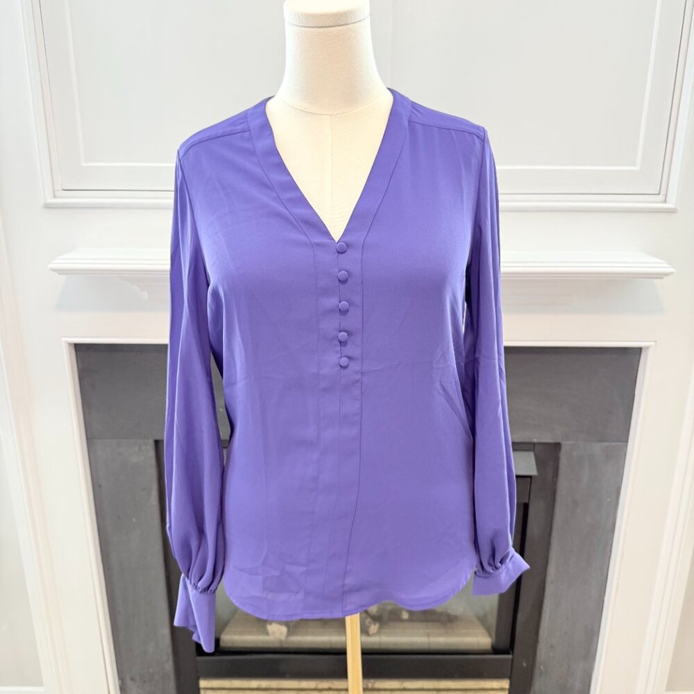 Express Button-Front Blouse – Vibrant Purple, Size Small 💜✨ - Picture 2 of 11
